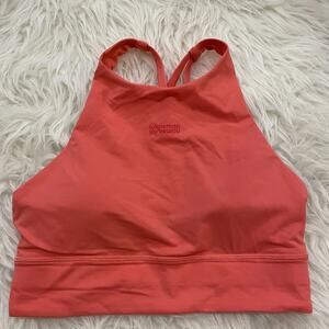 Lululemon Energy High-Neck Longline Bra Raspberry Cream Women's Size 6